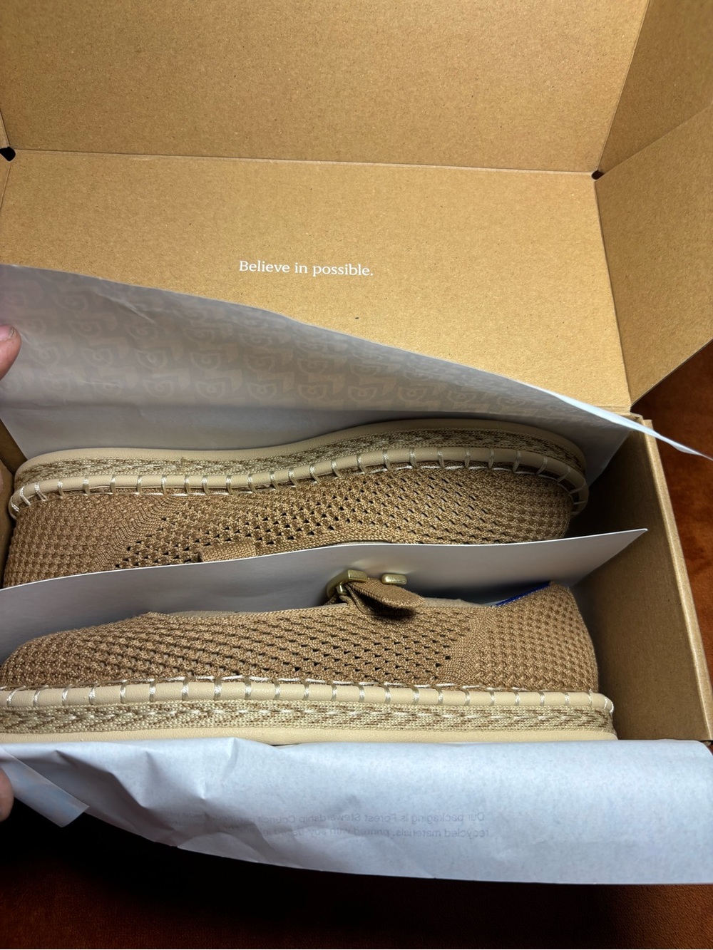 Rothy's Beige Knit Mary Jane Flats with Strap Wren - Picture 6 of 8